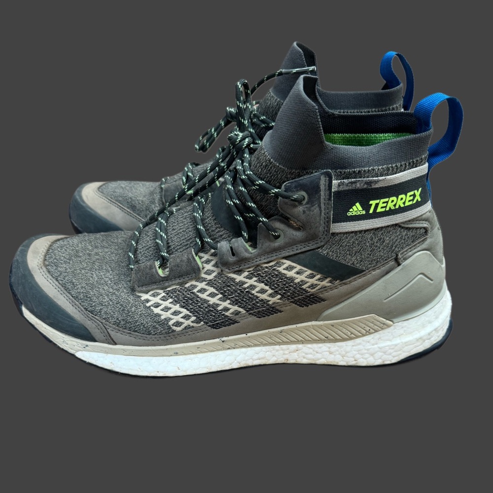 Adidas Terrex Free Hiker Gray and Green Men's Athletic Shoes